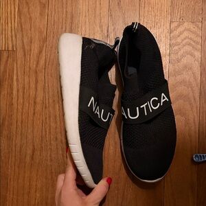 Nautica Kids Black and White Slip-On Sneakers